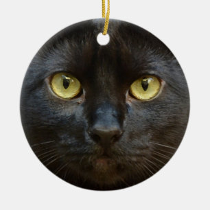 Black cat ceramic tree decoration
