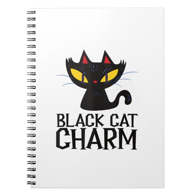 Black Cat Charm Halloween  Notebook (Front)