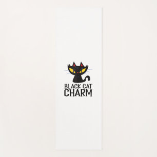 Black Cat Charm Halloween Yoga Mat