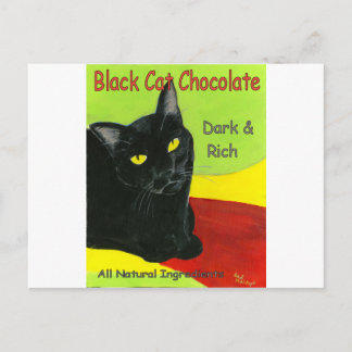 Black Cat Chocolate, Dark and Rich Postcard