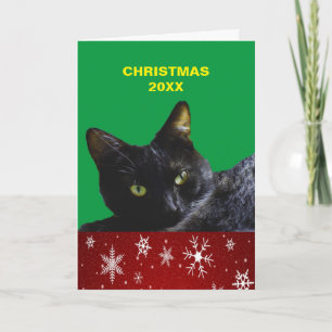Black Cat Christmas 20XX Greeting Card
