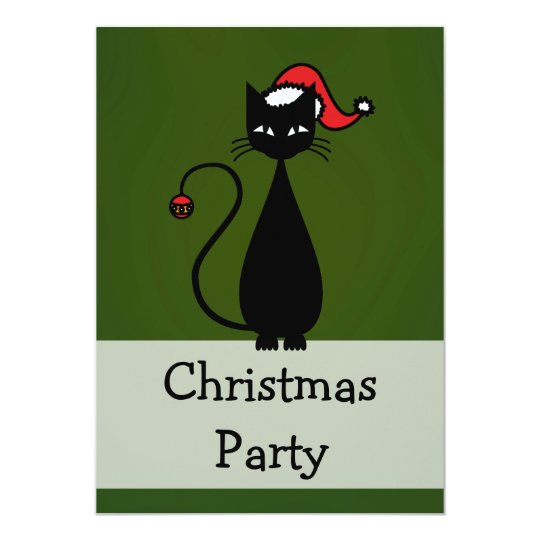 Black Cat Christmas Card
