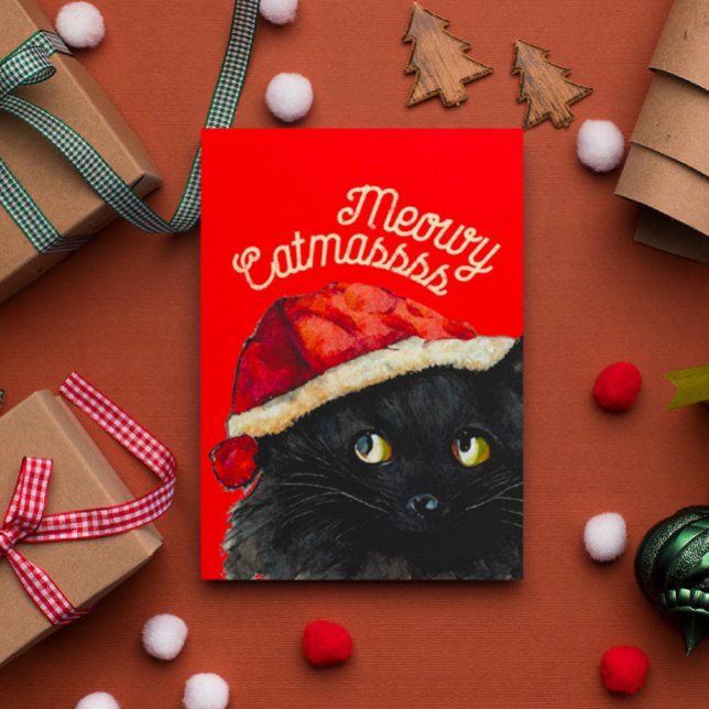 Black Cat Christmas  Card (Creator Uploaded)