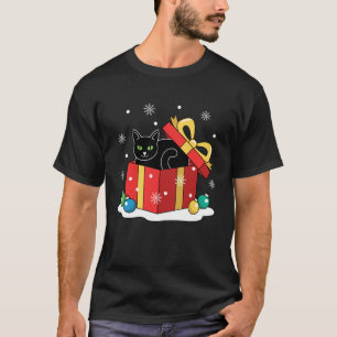 Black Cat Christmas Cute Holiday Snow Meowy Catmas T-Shirt