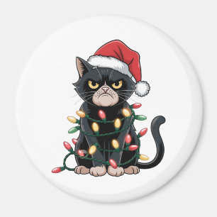 Black Cat Christmas Edition Magnet