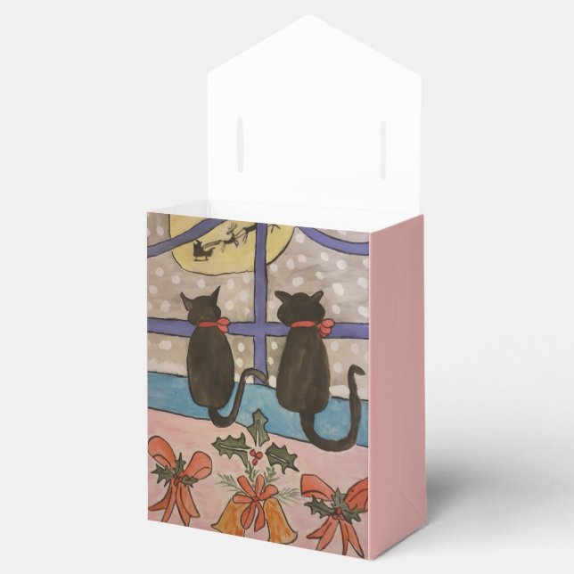 Black Cat Christmas Favor Box (Opened)