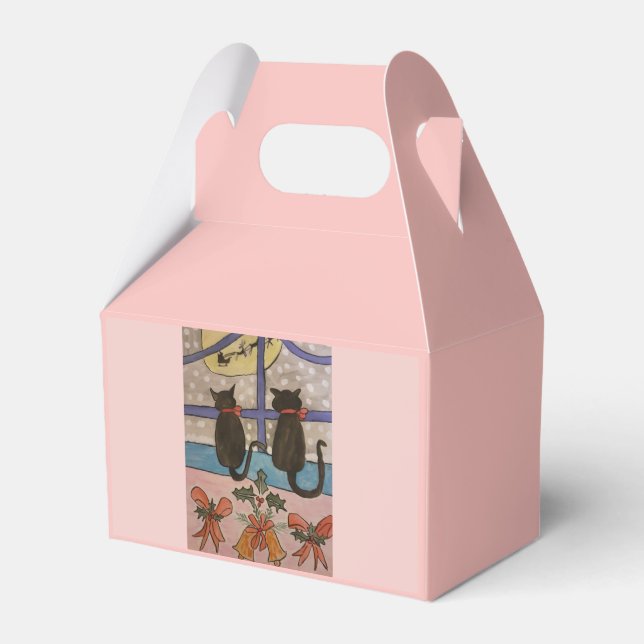 Black Cat Christmas Favour Box (Front Side)
