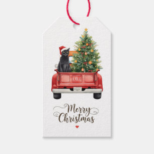 Black Cat Christmas for Cat Lovers Gift Tags