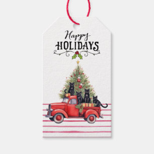 Black Cat Christmas for Cat Lovers Gift Tags