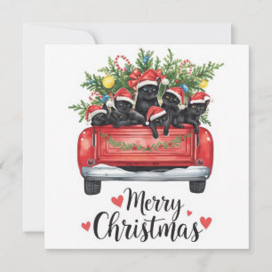 Black Cat Christmas for Cat Lovers Holiday Card