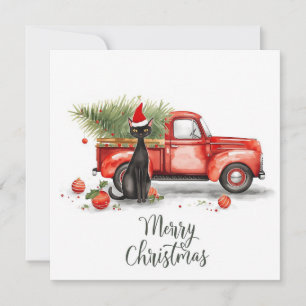 Black Cat Christmas for Cat Lovers Holiday Card