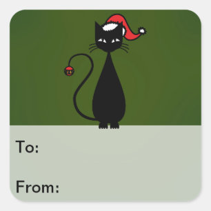 Black Cat Christmas Gift Tags