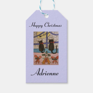 Black Cat Christmas Gift Tags