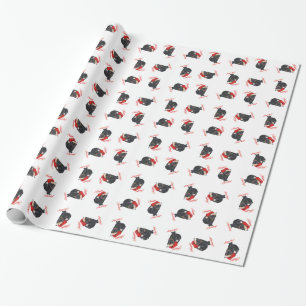 Black Cat Christmas Holidays Wrapping Paper