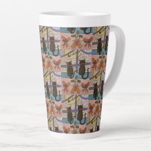 Black Cat Christmas Latte Mug