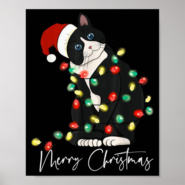 Black Cat Christmas Light Christmas Black Cat With Poster (Front)