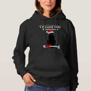 Black Cat Christmas Lights Funny Xmas Cats Hoodie