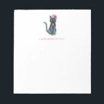 Black Cat Christmas Notepads<br><div class="desc">Celebrate National Black Cat Day 2025 on October 27 with this cute notepad featuring my hand-painted watercolor black cat drawing—a purr-fect gift for cat lovers! These personalised notepads with name can be customised using the template field to add your name or monogram in pink, making it an adorable and thoughtful...</div>