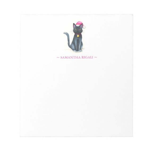 Black Cat Christmas Notepads (Front)