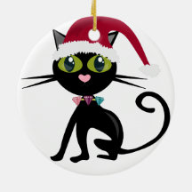 Black Cat Christmas Ornament