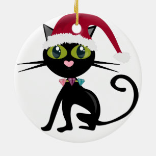 Black Cat Christmas Ornament