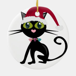 Black Cat Christmas Ornament