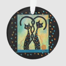 Black Cat Christmas Ornament
