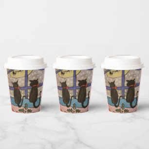 Black Cat Christmas Paper Cup