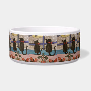 Black Cat Christmas Pet Bowl