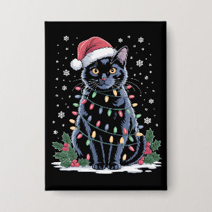 Black Cat Christmas Santa Hat Funny Meowy Cats