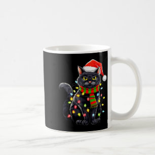 Black Cat Christmas Santa Hat Funny Meowy Cats Wom Coffee Mug