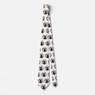 Black Cat Christmas Wreath Festive Kitten Tie