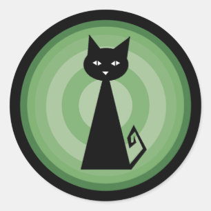 Black Cat Classic Round Sticker
