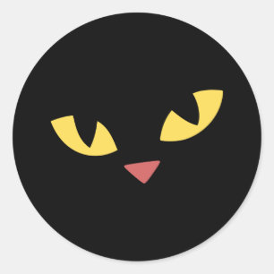Black cat classic round sticker