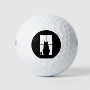 Black Cat Click to Customise Window Colour Option Golf Balls