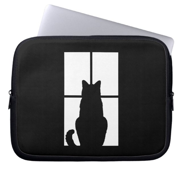Black Cat Click to Customise Window Colour Option Laptop Sleeve (Front)