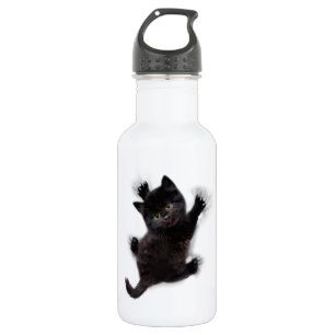 Black Cat Climbing On Human Back 532 Ml Water Bottle