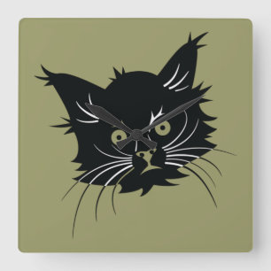 black cat clock