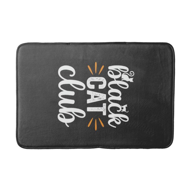 Black Cat Club Halloween Design Bath Mat (Front)