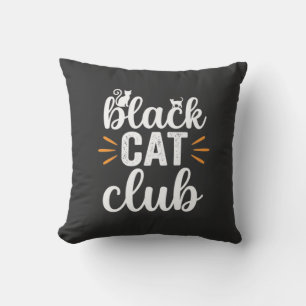 Black Cat Club Halloween Design Cushion