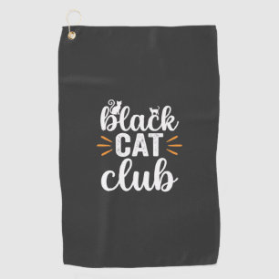 Black Cat Club Halloween Design Golf Towel