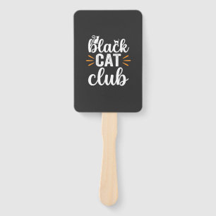 Black Cat Club Halloween Design Hand Fan
