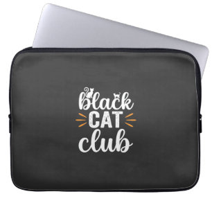 Black Cat Club Halloween Design Laptop Sleeve