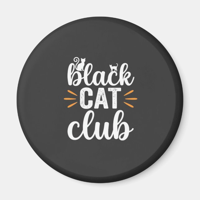 Black Cat Club Halloween Design Magnet (Front)
