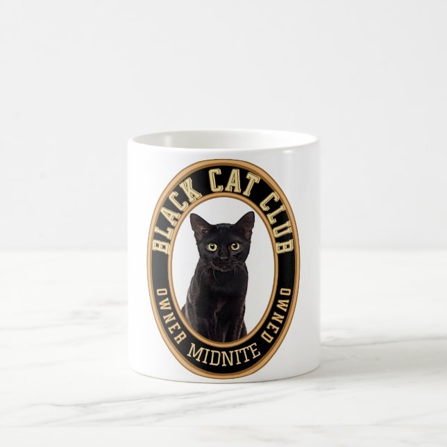 Black Cat Club Personalised Your Photo | Name Mug (Center)