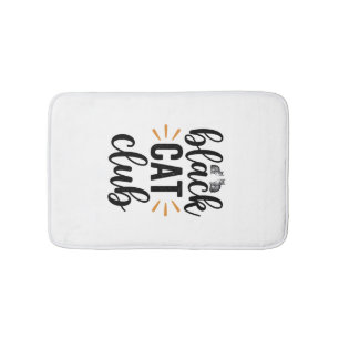 Black Cat Club Vintage Cat Lover Vector Design_1 Bath Mat