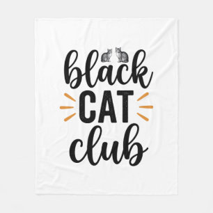 Black Cat Club Vintage Cat Lover Vector Design_1 Fleece Blanket