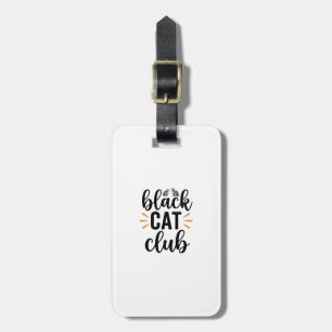 Black Cat Club Vintage Cat Lover Vector Design_1 Luggage Tag