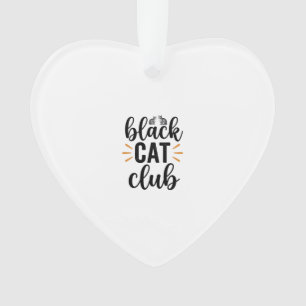 Black Cat Club Vintage Cat Lover Vector Design_1 Ornament