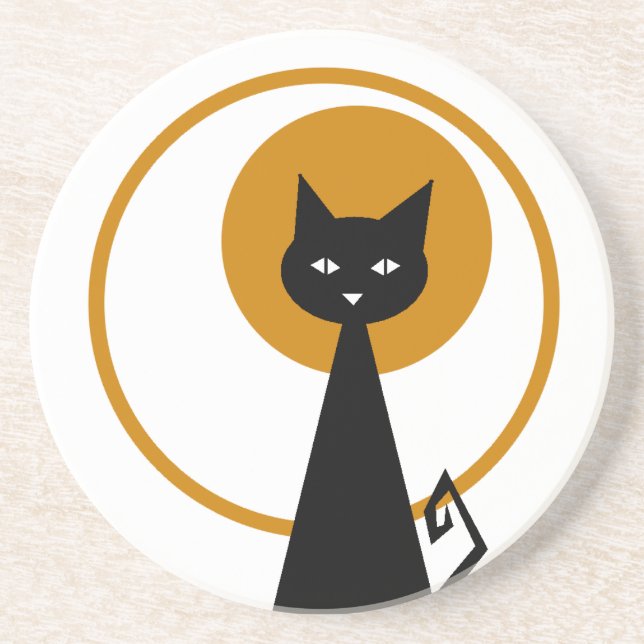 Black Cat Coaster (Front)